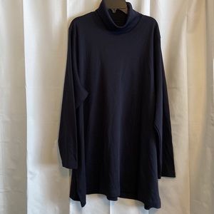 Lands End Soft Black Cotton Turtle Neck 3X